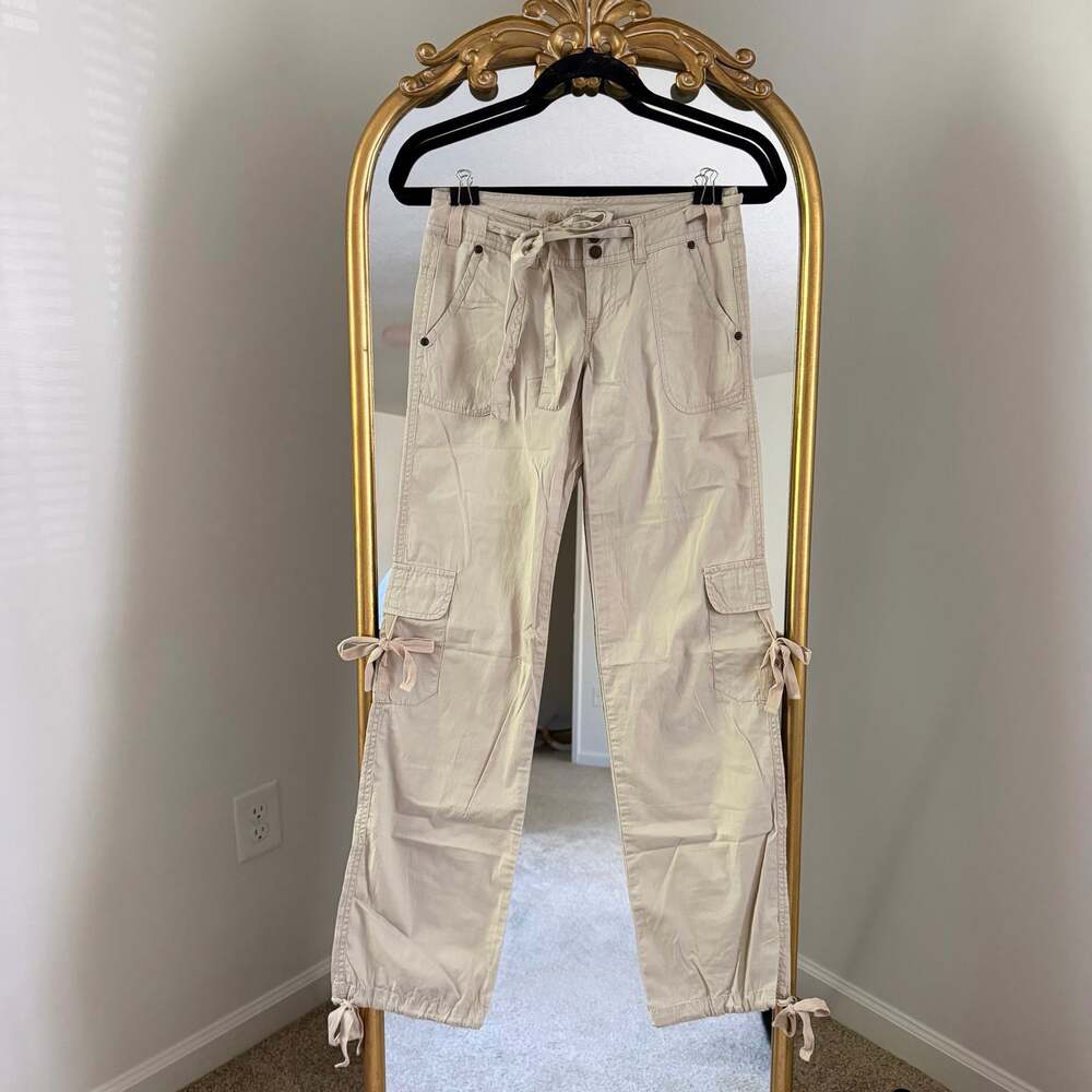 Vintage Y2K Rue 21 Low Rise Tan Utility Cargo Pants